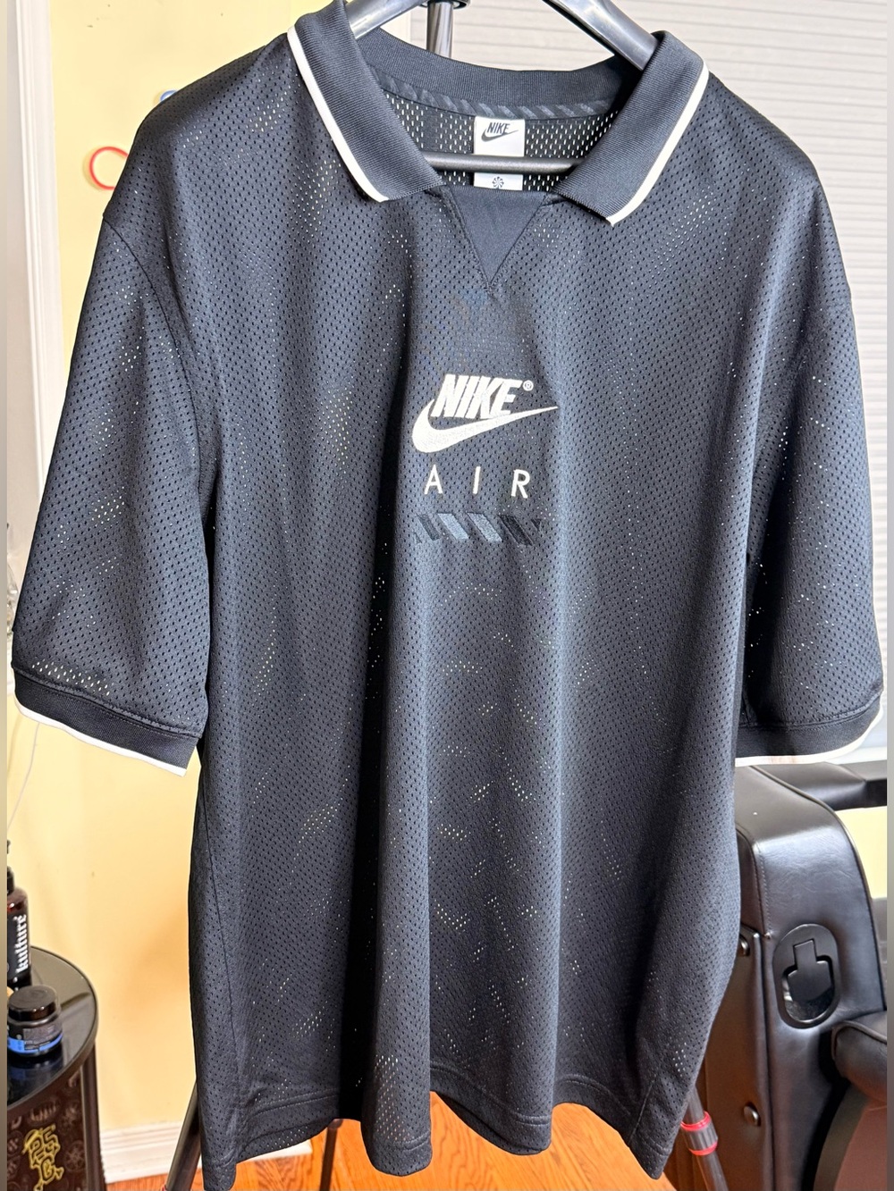 Gorgeous Nike Black Mesh Polo with White Trim!!! - Picture 2 of 8
